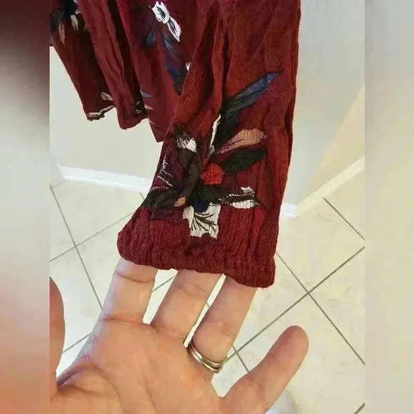 Free People Womens Size S Electric Orchid Print Swing Tunic Dress Boho Flowers - Picture 10 of 14